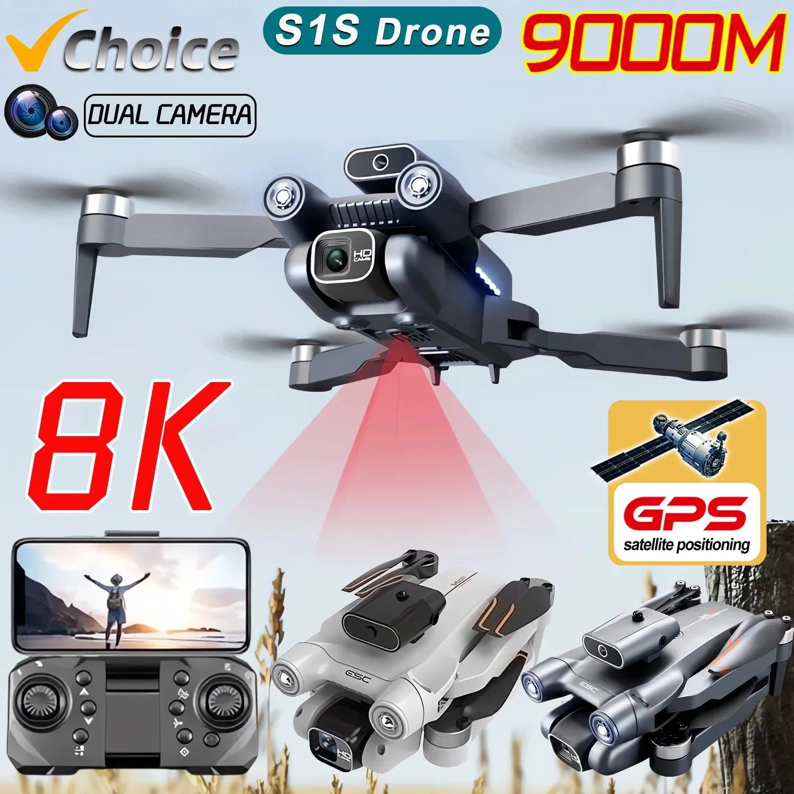 New S1S 5G GPS Drone Camera 8K - Drone Gimbal Brushless recension och pris